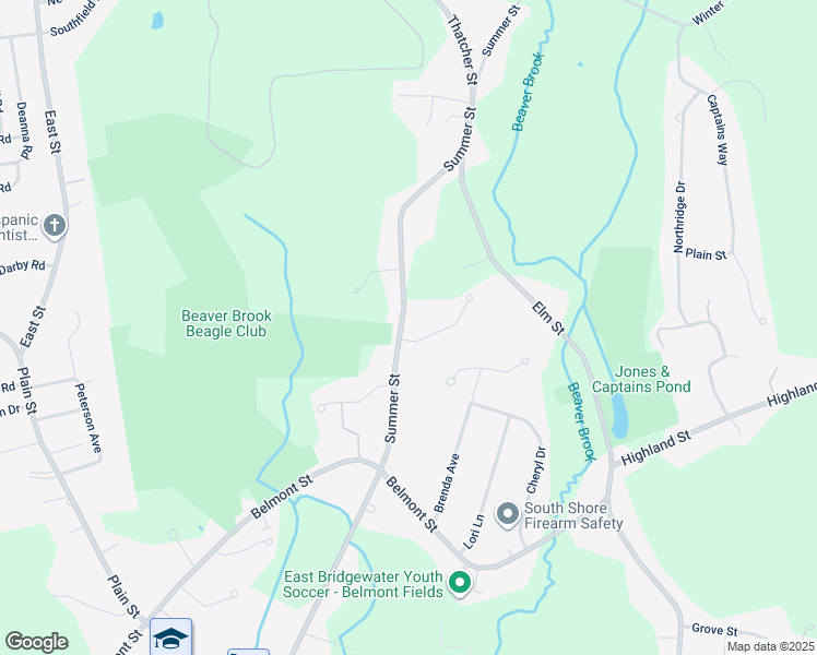 map of restaurants, bars, coffee shops, grocery stores, and more near 404 Summer Street in East Bridgewater