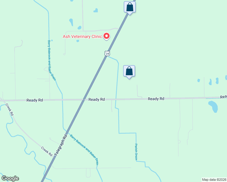 map of restaurants, bars, coffee shops, grocery stores, and more near 3123 Ready Road in Monroe County