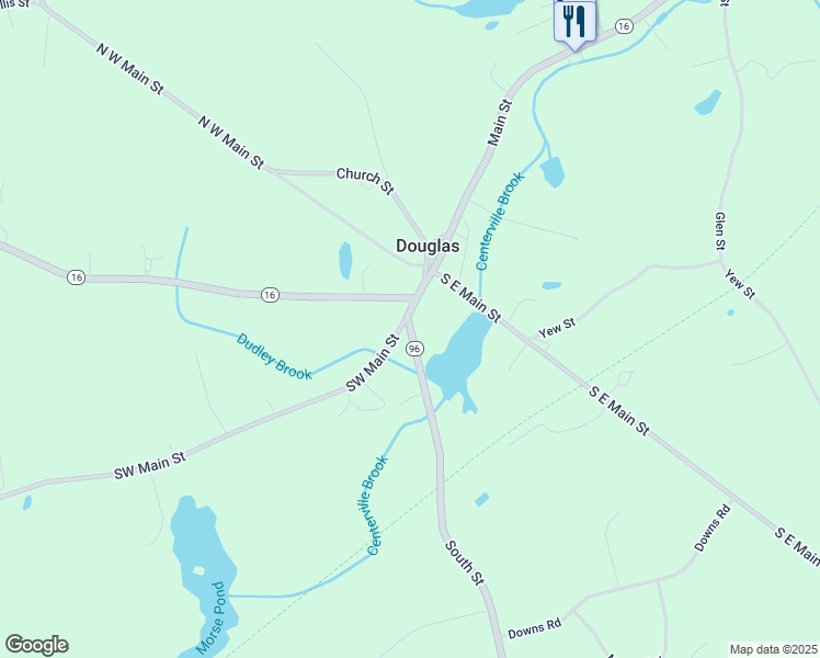 map of restaurants, bars, coffee shops, grocery stores, and more near 2 Southwest Main Street in Douglas