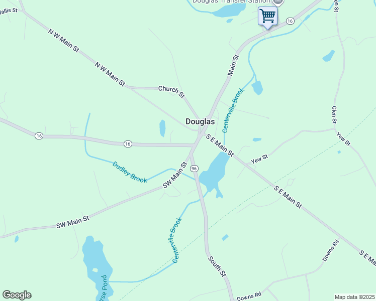 map of restaurants, bars, coffee shops, grocery stores, and more near 2 Southwest Main Street in Douglas