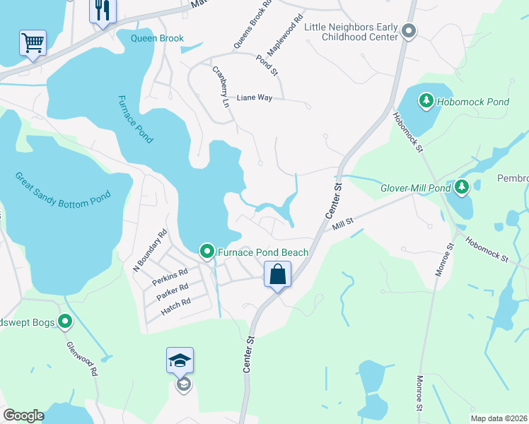 map of restaurants, bars, coffee shops, grocery stores, and more near 9 Hollywood Avenue in Pembroke