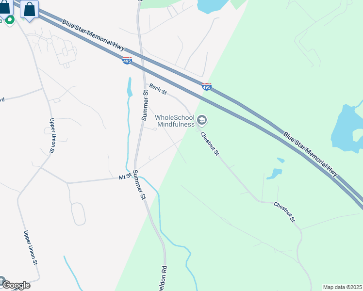 map of restaurants, bars, coffee shops, grocery stores, and more near 32 Mount Street in Wrentham