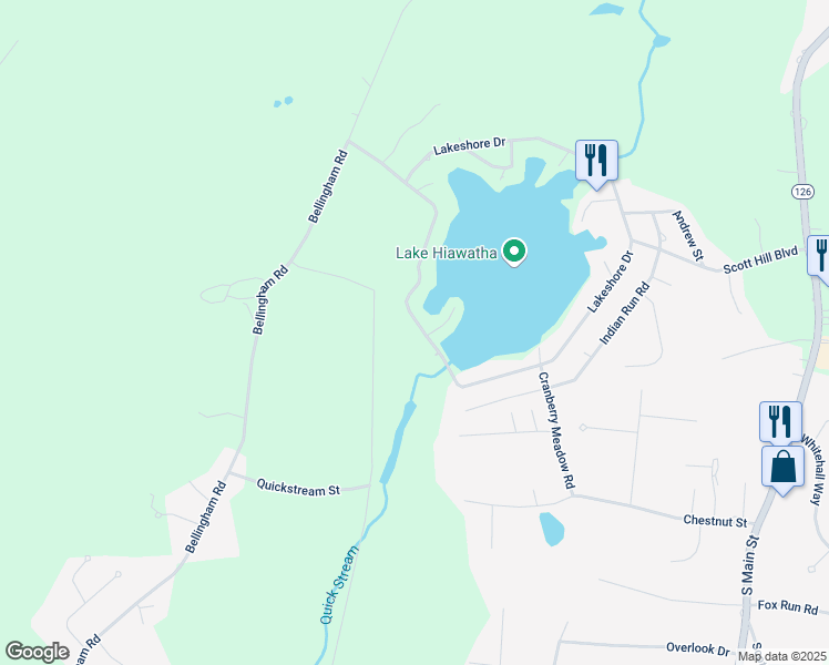 map of restaurants, bars, coffee shops, grocery stores, and more near 110B Lakeshore Drive in Blackstone