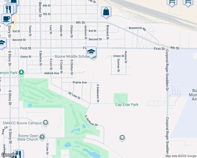 map of restaurants, bars, coffee shops, grocery stores, and more near in Boone