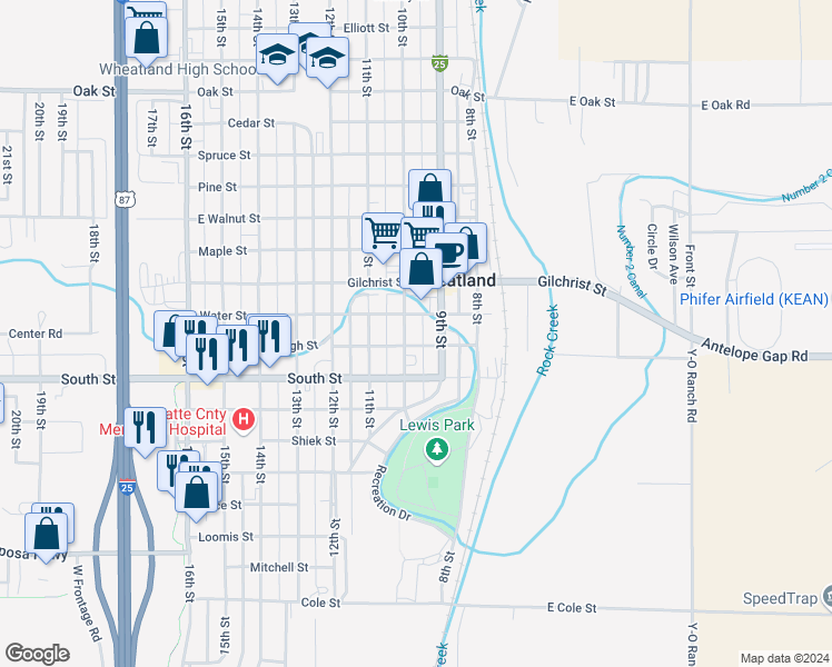map of restaurants, bars, coffee shops, grocery stores, and more near 409 9th Street in Wheatland