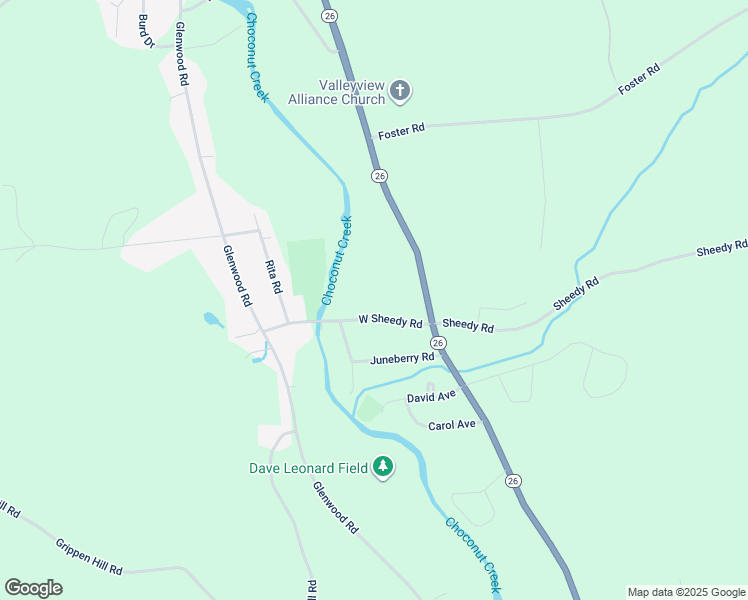 map of restaurants, bars, coffee shops, grocery stores, and more near 105 West Sheedy Road in Vestal