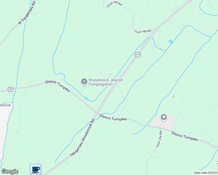 map of restaurants, bars, coffee shops, grocery stores, and more near 1605 Saugerties-Woodstock Road in Saugerties