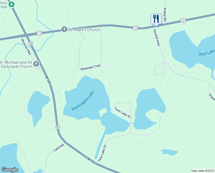 map of restaurants, bars, coffee shops, grocery stores, and more near 38 Washington Lake in Brooklyn