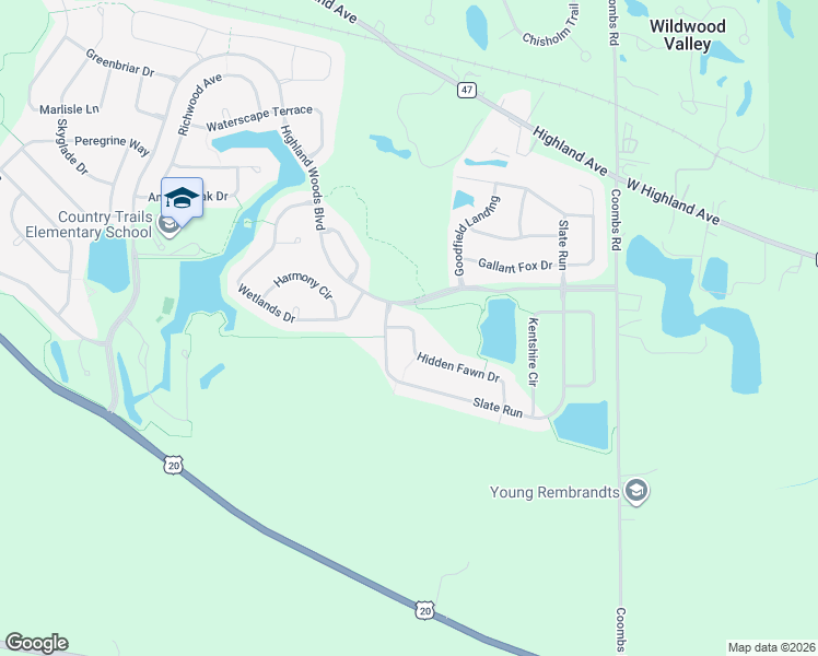 map of restaurants, bars, coffee shops, grocery stores, and more near 3560 Hidden Fawn Drive in Elgin