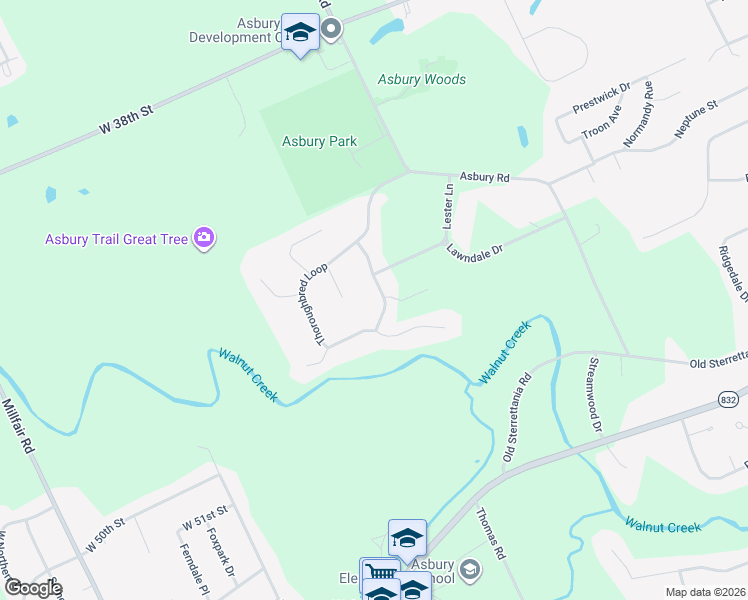 map of restaurants, bars, coffee shops, grocery stores, and more near 4580 Thoroughbred Loop in Erie