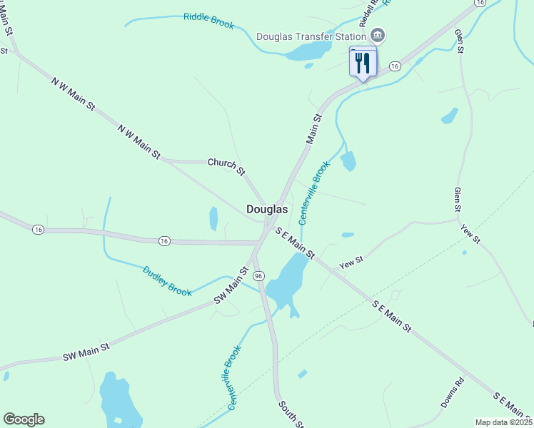 map of restaurants, bars, coffee shops, grocery stores, and more near 11 Common Street in Douglas
