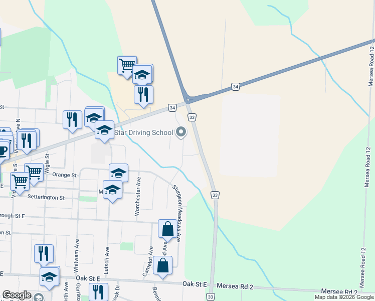 map of restaurants, bars, coffee shops, grocery stores, and more near 44 Anfred Street in Essex County