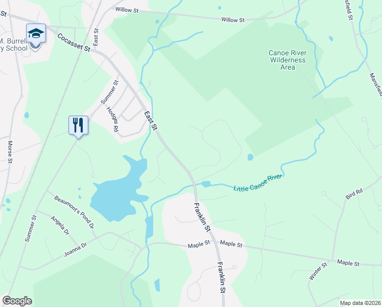 map of restaurants, bars, coffee shops, grocery stores, and more near 35 Windsor Drive in Foxborough