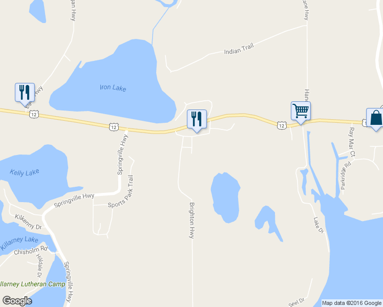 map of restaurants, bars, coffee shops, grocery stores, and more near 11000 Harrington Place in Onsted