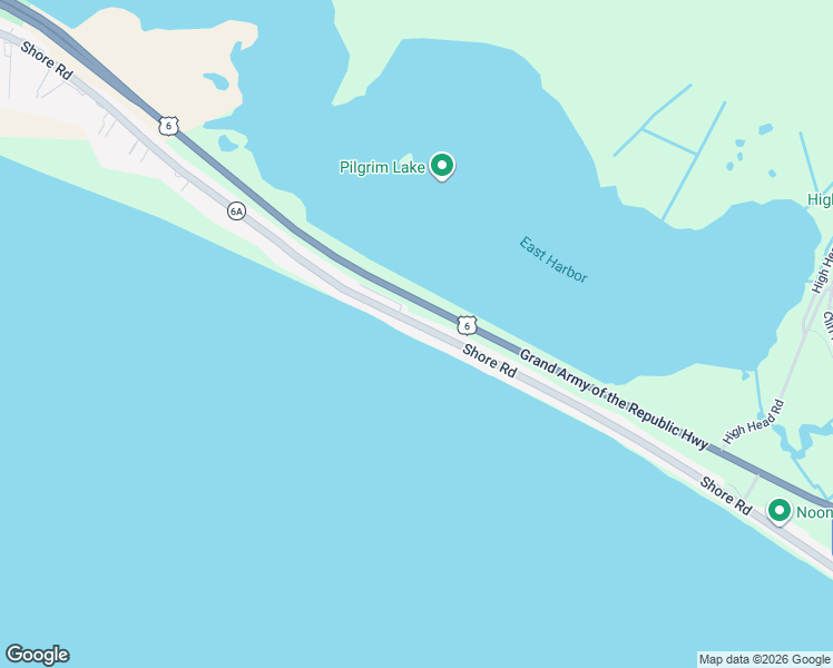 map of restaurants, bars, coffee shops, grocery stores, and more near 510 Shore Road in Truro