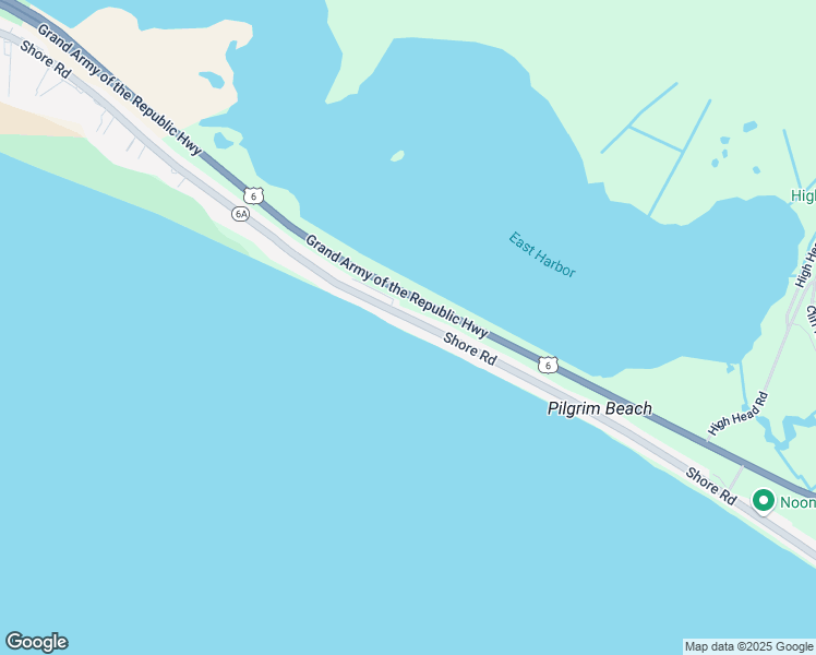map of restaurants, bars, coffee shops, grocery stores, and more near 510 Shore Road in Truro