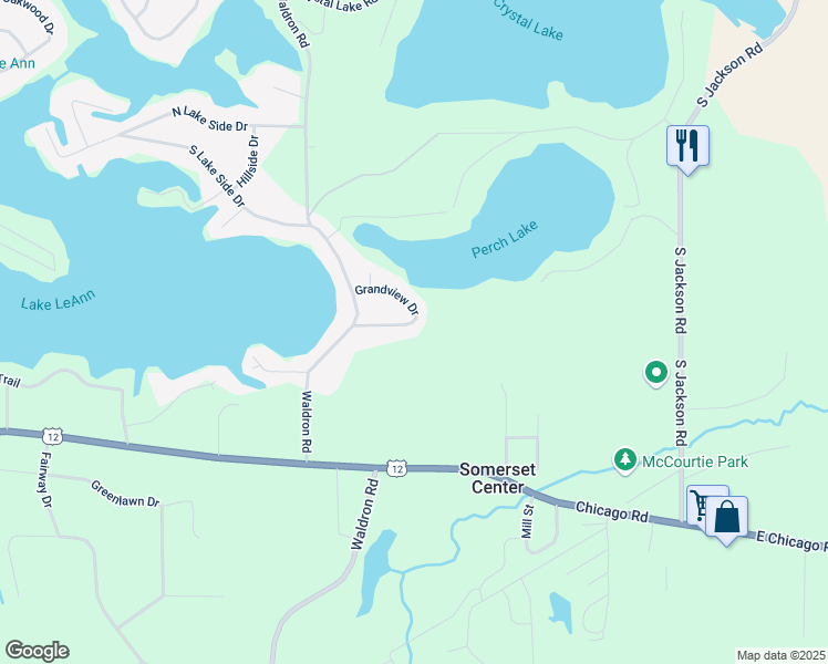 map of restaurants, bars, coffee shops, grocery stores, and more near 12221 Grandview Drive in Jerome