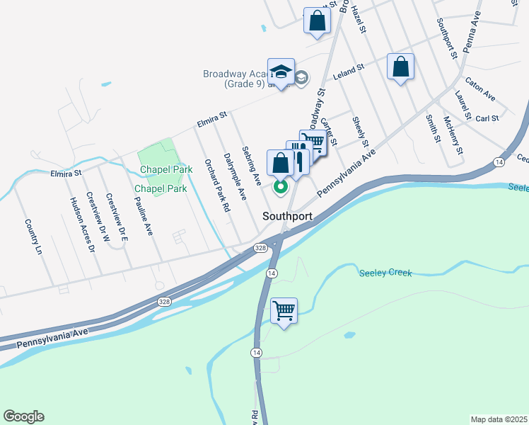 map of restaurants, bars, coffee shops, grocery stores, and more near 984 Sebring Ave in Pine City