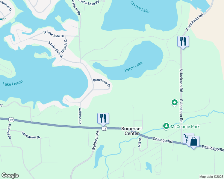 map of restaurants, bars, coffee shops, grocery stores, and more near 12221 Grandview Drive in Jerome