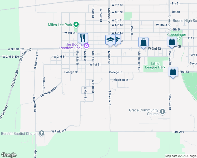 map of restaurants, bars, coffee shops, grocery stores, and more near 909 Candlewood Drive in Boone