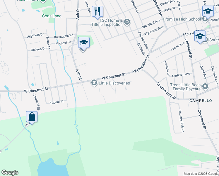 map of restaurants, bars, coffee shops, grocery stores, and more near 25 Rachels Way in Brockton
