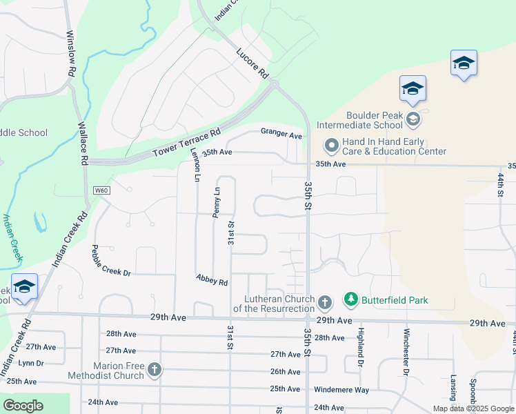map of restaurants, bars, coffee shops, grocery stores, and more near 3340 Prairie Bend Circle in Marion