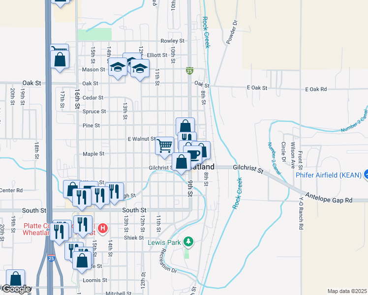 map of restaurants, bars, coffee shops, grocery stores, and more near 805 9th Street in Wheatland