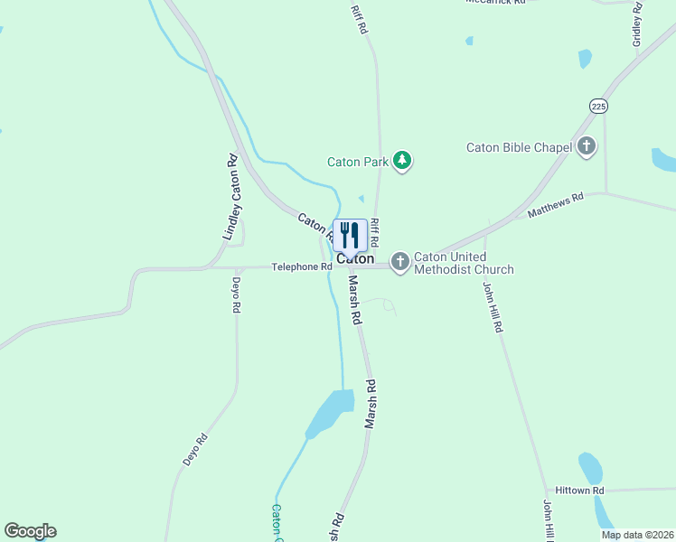 map of restaurants, bars, coffee shops, grocery stores, and more near 1105 Caton Bypass Road in Corning