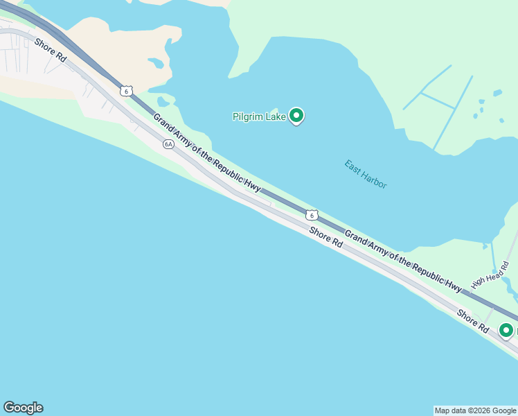 map of restaurants, bars, coffee shops, grocery stores, and more near 522 Shore Road in Provincetown