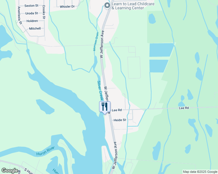 map of restaurants, bars, coffee shops, grocery stores, and more near 34571 West Jefferson Avenue in Brownstown Charter Township