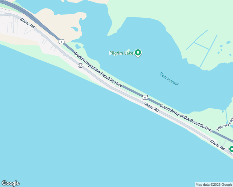 map of restaurants, bars, coffee shops, grocery stores, and more near 522 Shore Road in Provincetown