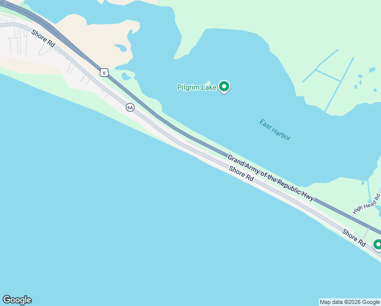 map of restaurants, bars, coffee shops, grocery stores, and more near 522 Shore Road in Provincetown