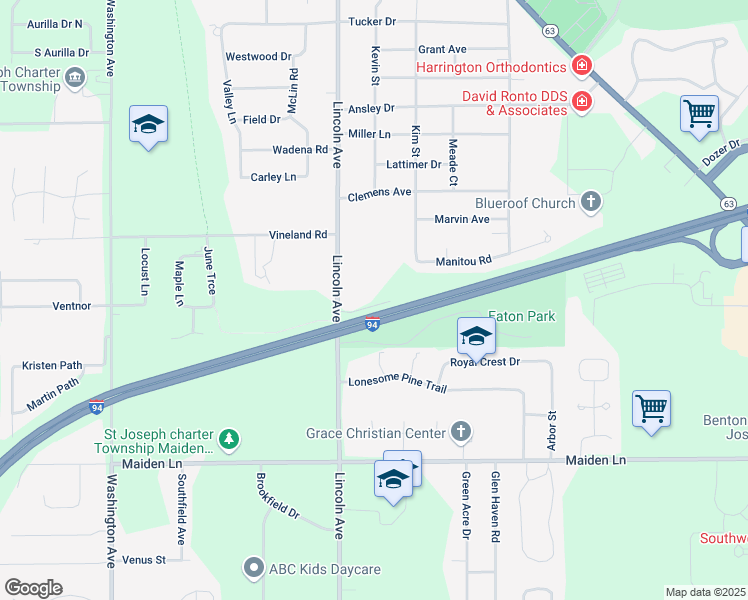 map of restaurants, bars, coffee shops, grocery stores, and more near 899 Lincoln Path in Shoreham
