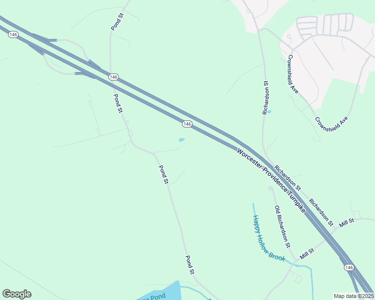 map of restaurants, bars, coffee shops, grocery stores, and more near 25 Trask Lane in Uxbridge