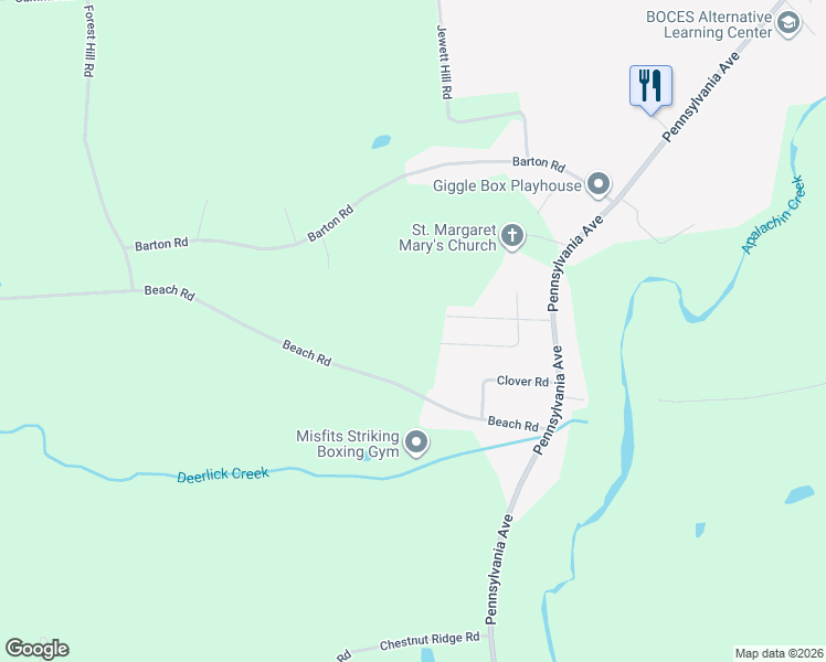 map of restaurants, bars, coffee shops, grocery stores, and more near 26 Meadow Ln in Apalachin