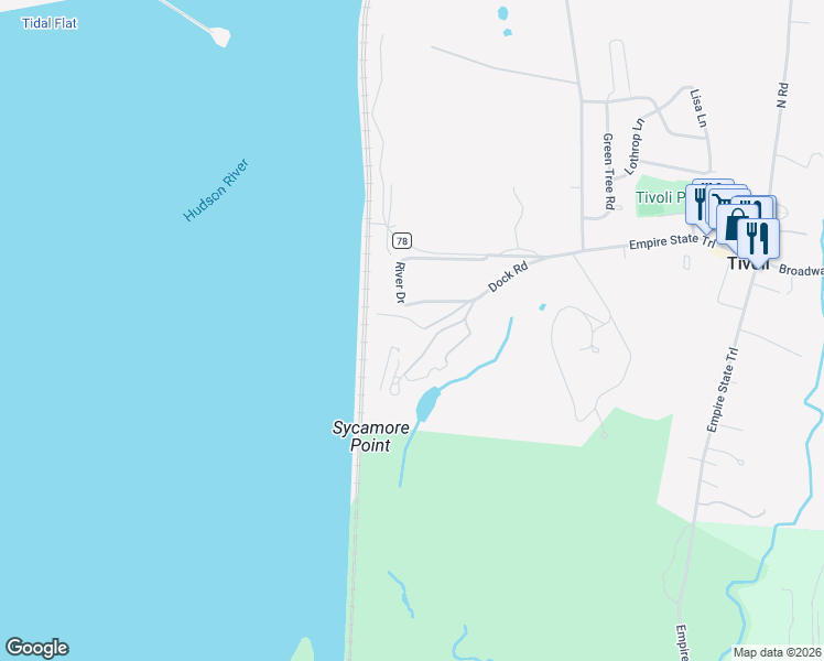 map of restaurants, bars, coffee shops, grocery stores, and more near 24 Dock Road in Tivoli