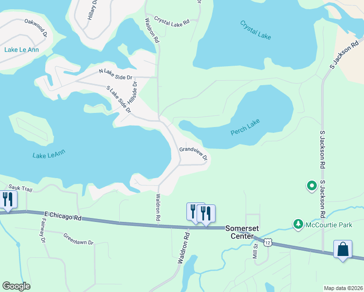 map of restaurants, bars, coffee shops, grocery stores, and more near 10863 Grandview Drive in Jerome