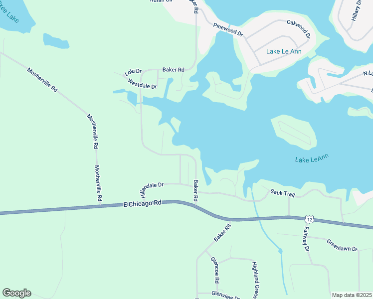 map of restaurants, bars, coffee shops, grocery stores, and more near 10875 Baker Road in Jerome