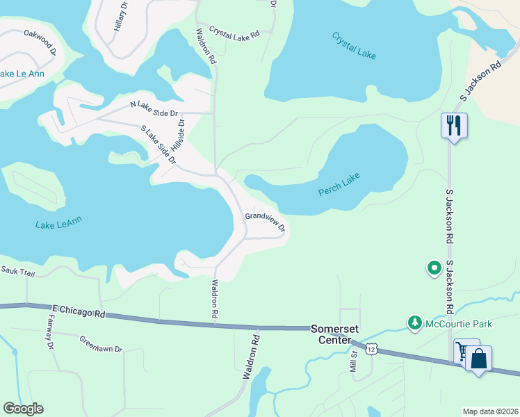 map of restaurants, bars, coffee shops, grocery stores, and more near 10863 Grandview Drive in Jerome