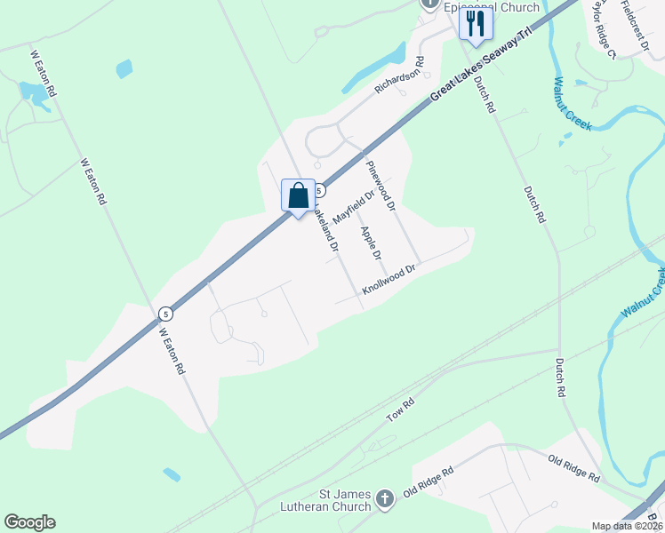 map of restaurants, bars, coffee shops, grocery stores, and more near Sand Castle Ln in Fairview