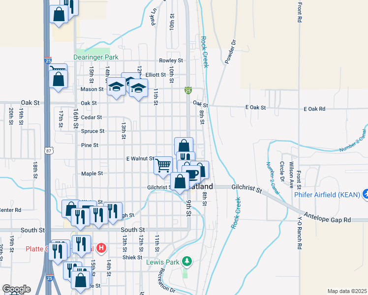 map of restaurants, bars, coffee shops, grocery stores, and more near 907 9th Street in Wheatland