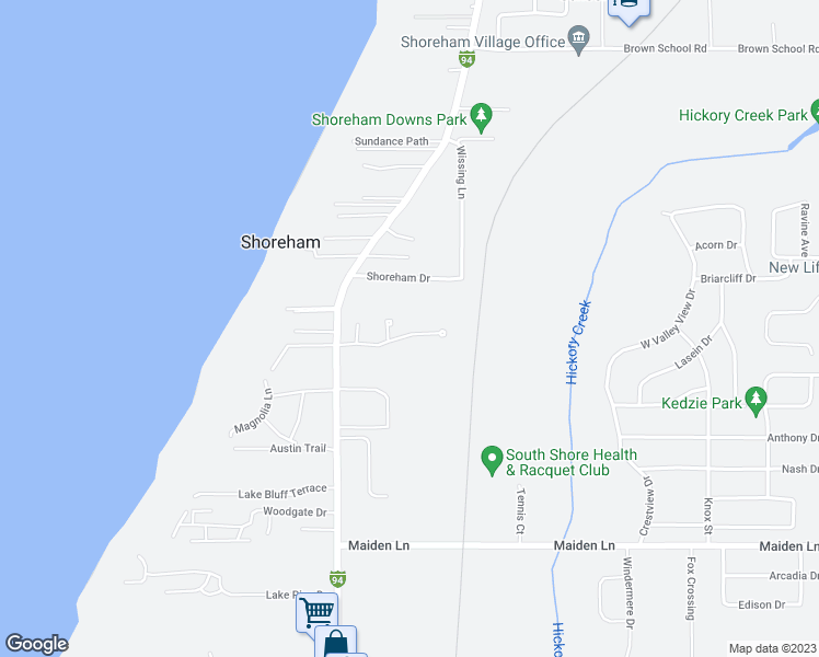 map of restaurants, bars, coffee shops, grocery stores, and more near 2311 Shoreham Highlands Street in St. Joseph
