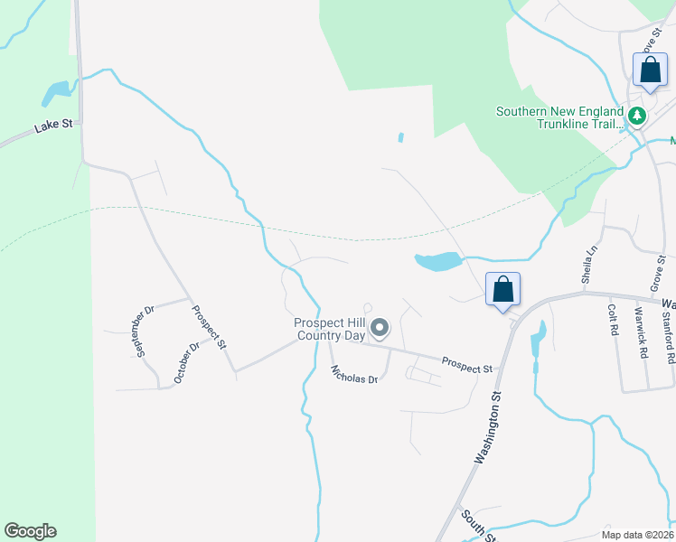 map of restaurants, bars, coffee shops, grocery stores, and more near 17 Bubbling Brook Road in Franklin