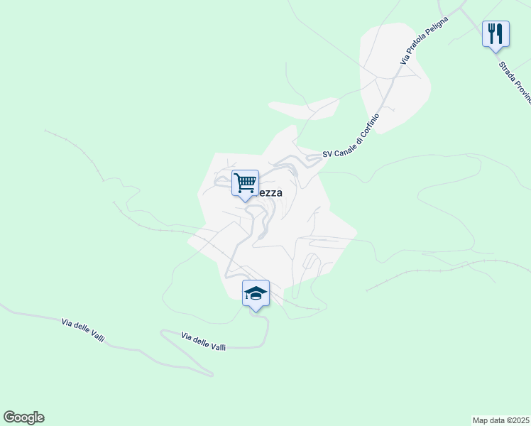 map of restaurants, bars, coffee shops, grocery stores, and more near 21 Via Concanelle in Prezza
