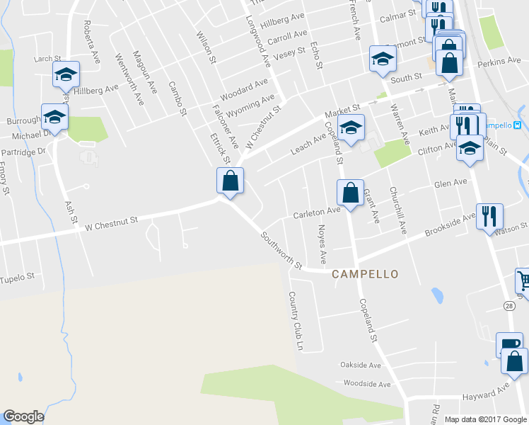map of restaurants, bars, coffee shops, grocery stores, and more near 66 Mercedes Road in Brockton