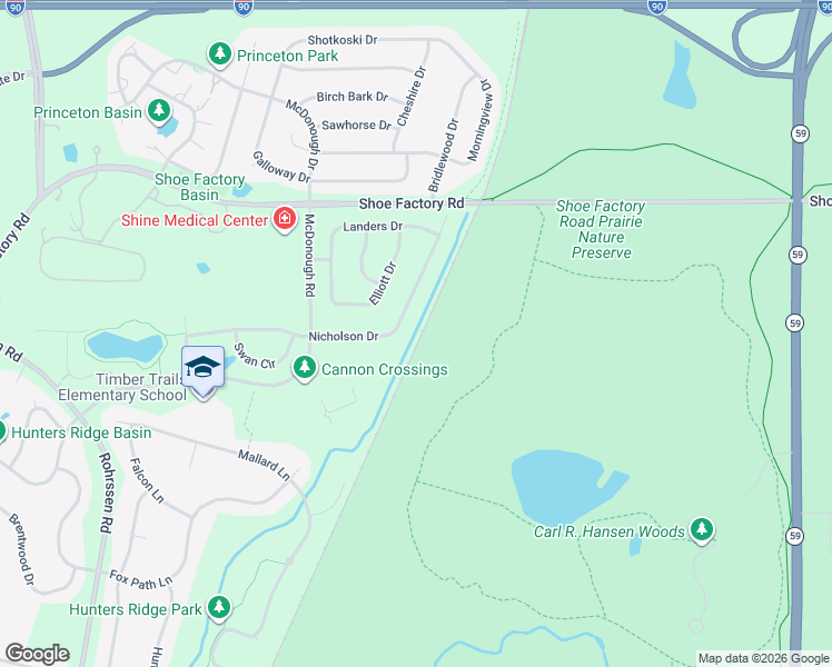 map of restaurants, bars, coffee shops, grocery stores, and more near 1703 Nicholson Drive in Hoffman Estates