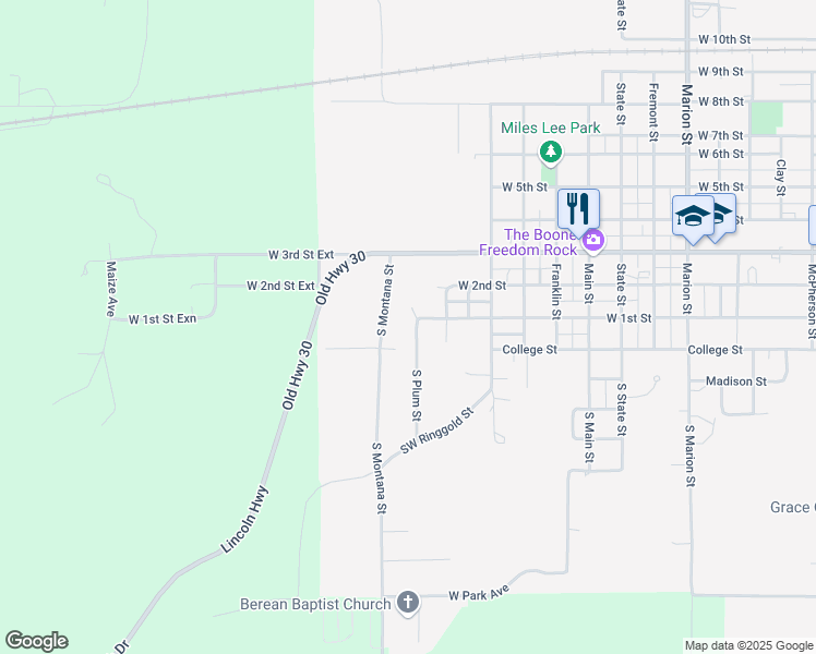 map of restaurants, bars, coffee shops, grocery stores, and more near 115 South Plum Street in Boone