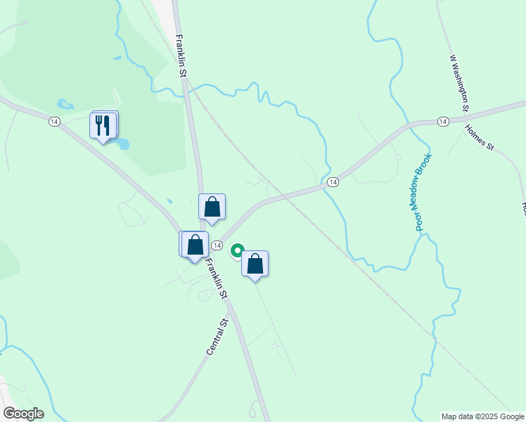 map of restaurants, bars, coffee shops, grocery stores, and more near 1011 West Washington Street in Hanson