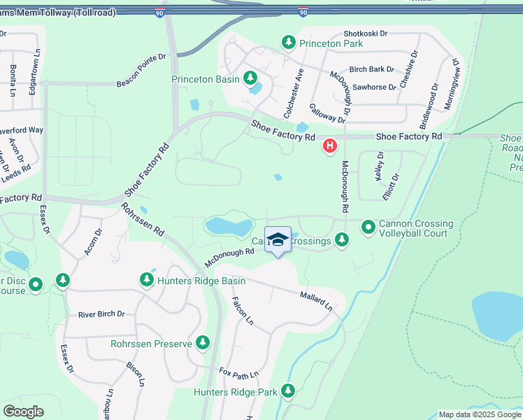 map of restaurants, bars, coffee shops, grocery stores, and more near 1710 Heron Way in Hoffman Estates
