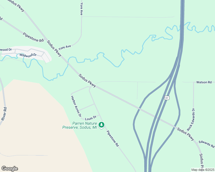 map of restaurants, bars, coffee shops, grocery stores, and more near 3094 Watson Road in Sodus Township